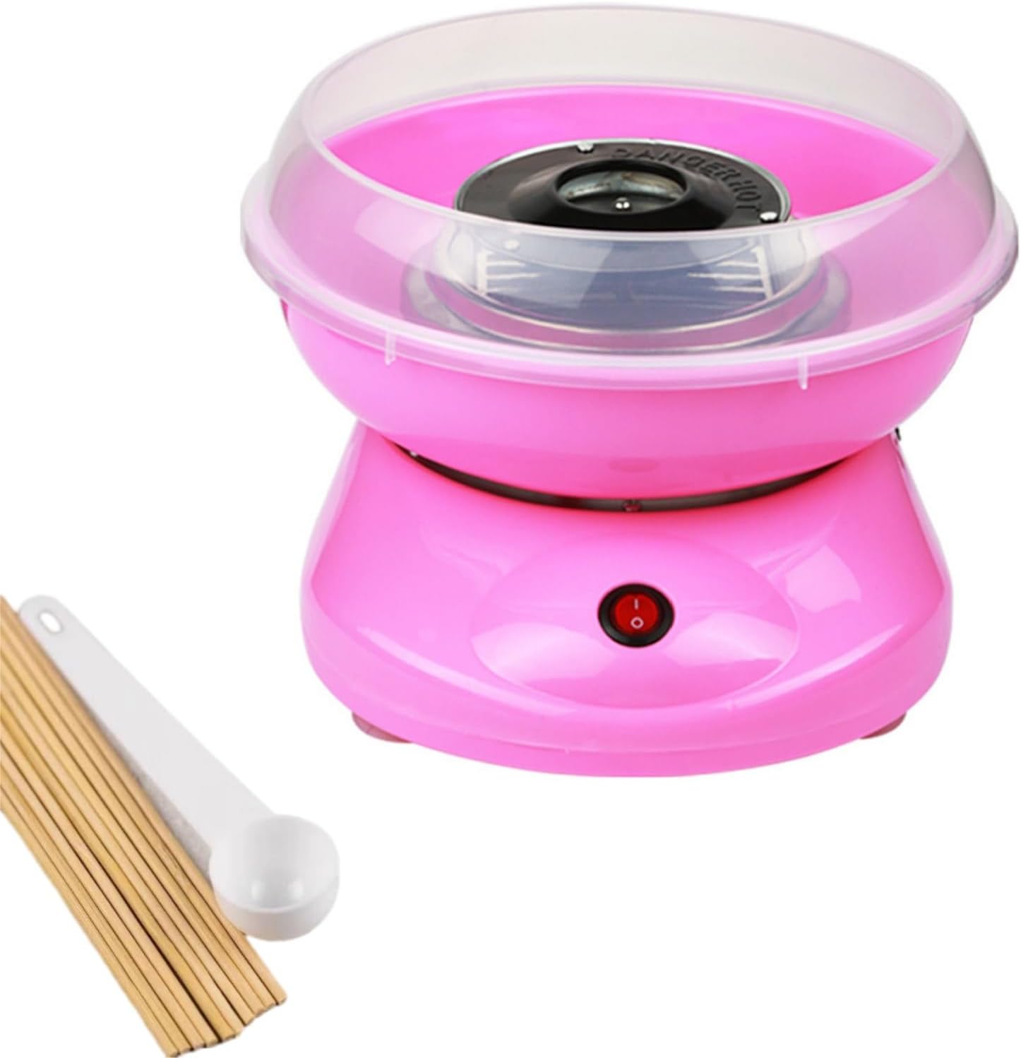 Mini Cotton Candy Machine with Sugar Scoop, Sticks 450W Electric Heating Cotton Candy Machine Maker with Large Splash-Proof Plate