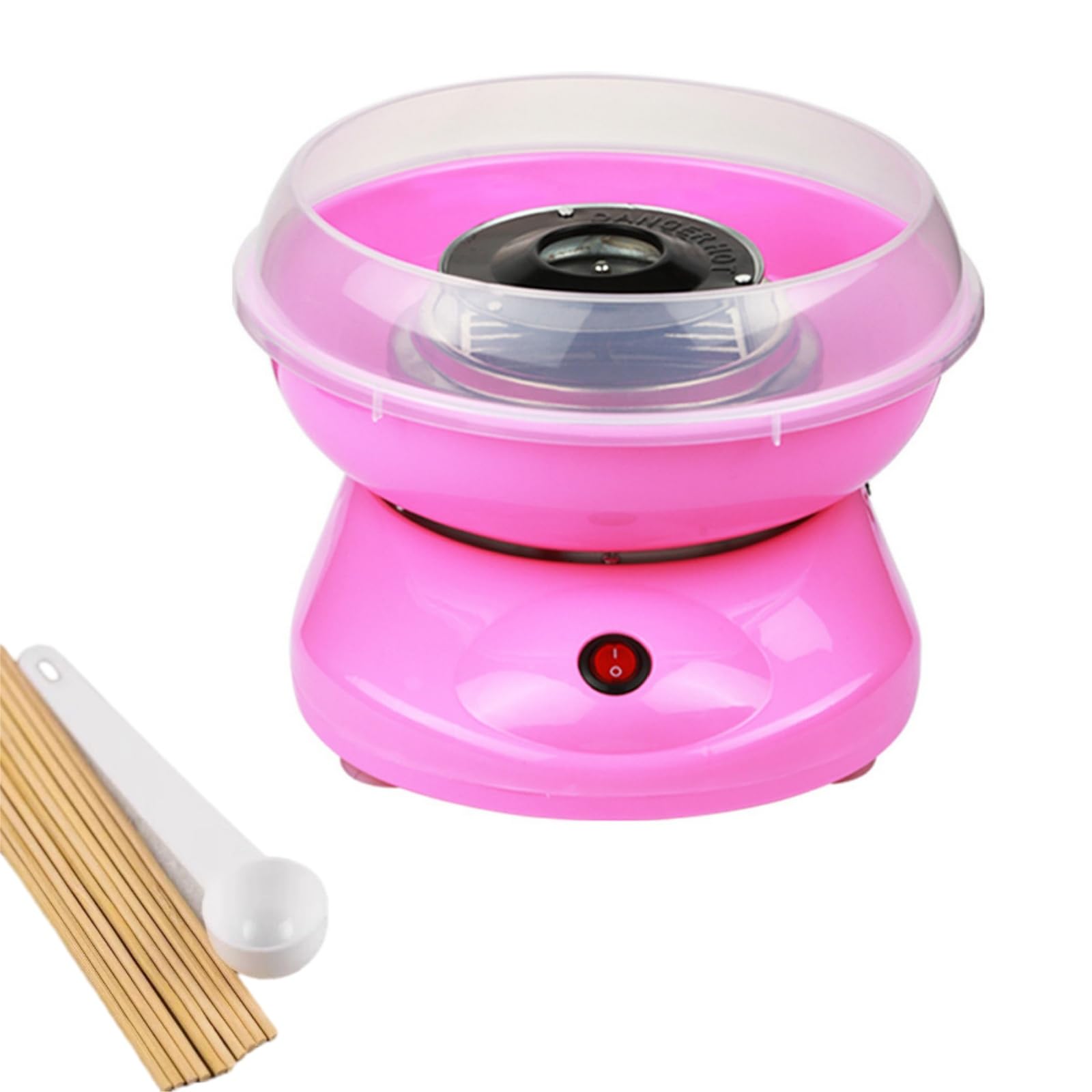 CiCixixi Mini Cotton Candy Maker with Sugar Spoon, Sticks, Electric Heater 450W, Large Splash Proof Plate-image-30