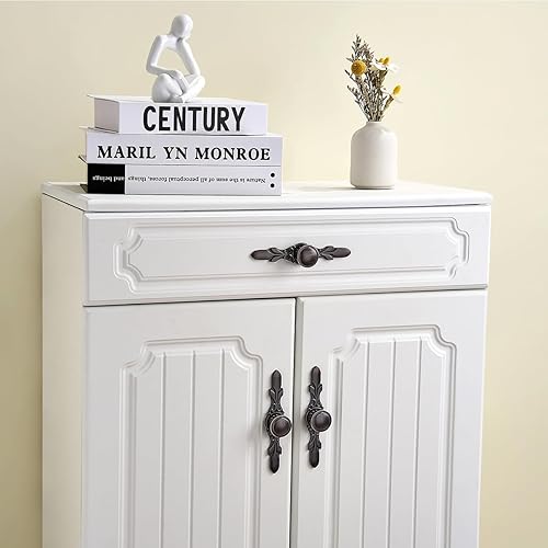 Miniatura 5 de Aandxomk - Juego de 10 pomos de bronce aceitado para armario de cocina de 5.8 pulgadas con placas, herrajes para gabinete, oficina, baño, tocador,