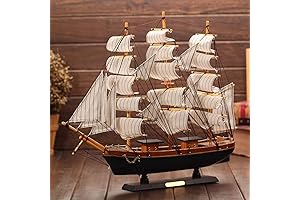 Wooden Ship Model: Handcrafted Vintage Sailing Boat Vintage Nautical Decor