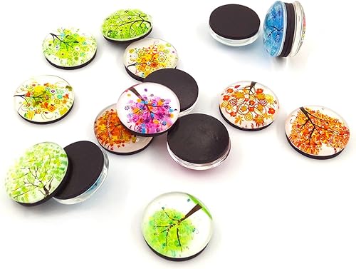 Miniatura 7 de 16 imanes de vidrio para refrigerador calcomanías divertidas para gabinetes de oficina pizarras blancas árbol de la vida fotos decorativas abstractas