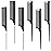 MODENGKONGJIAN 6 Packs Hair Rat Tail Combs Parting Rattail Combs Carbon Fiber Heat Resistant Teasing Combs with Stainless Steel Pintail for Women,Girls