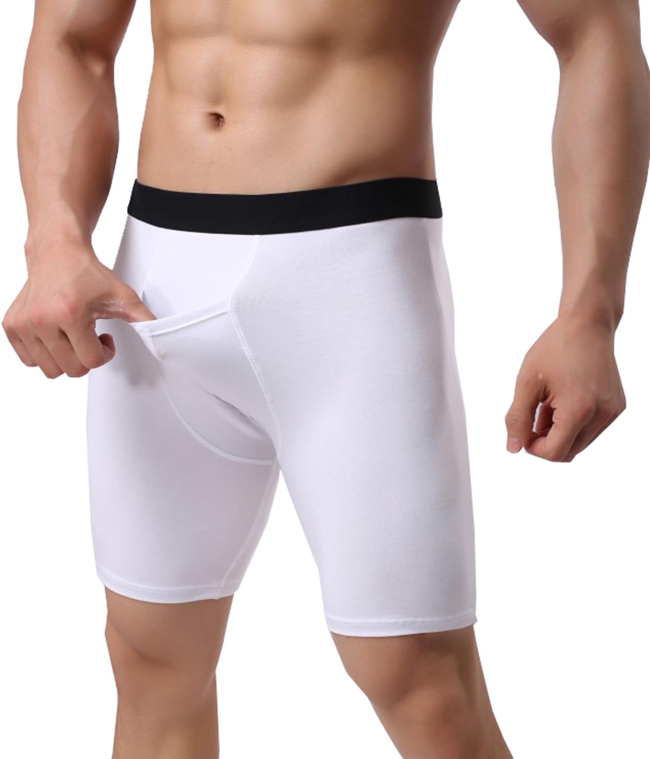 JnZeBly Men Soft Cozy Cotton Open Pocket Boxer Shorts Pantie Underwear