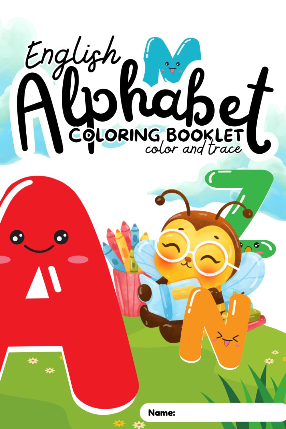 Cute Alphabet Coloring Book for Kids Ages 3–5: Learn the ABC with Animals | Trace Letters A–Z | Preschool Coloring and Tracing Workbook