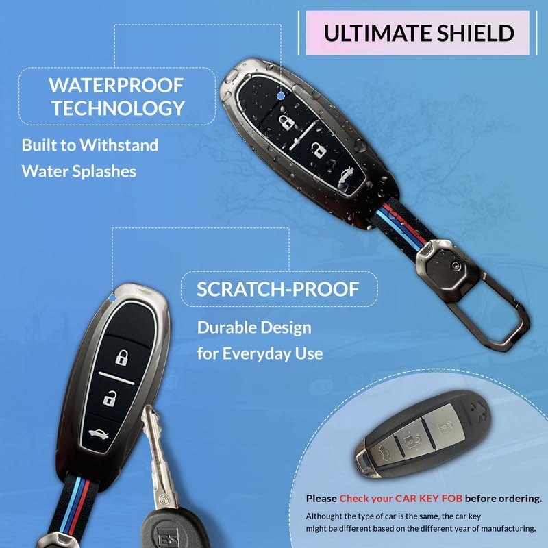 Image of NEODRIFT 'KeyShield' Car Key Cover for Maruti Suzuki Grand Vitara | Brezza (Shape 2, 03 Buttons) (Durable, Stylish, & 360 Protection)