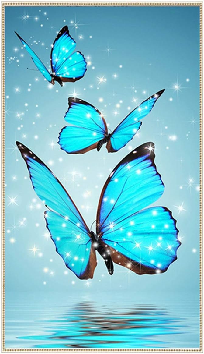5D Drill Diamond Painting for Adults Rhinestone Embroidery Cross Stitch by Number Kit(Without Frame) (Butterfly A)