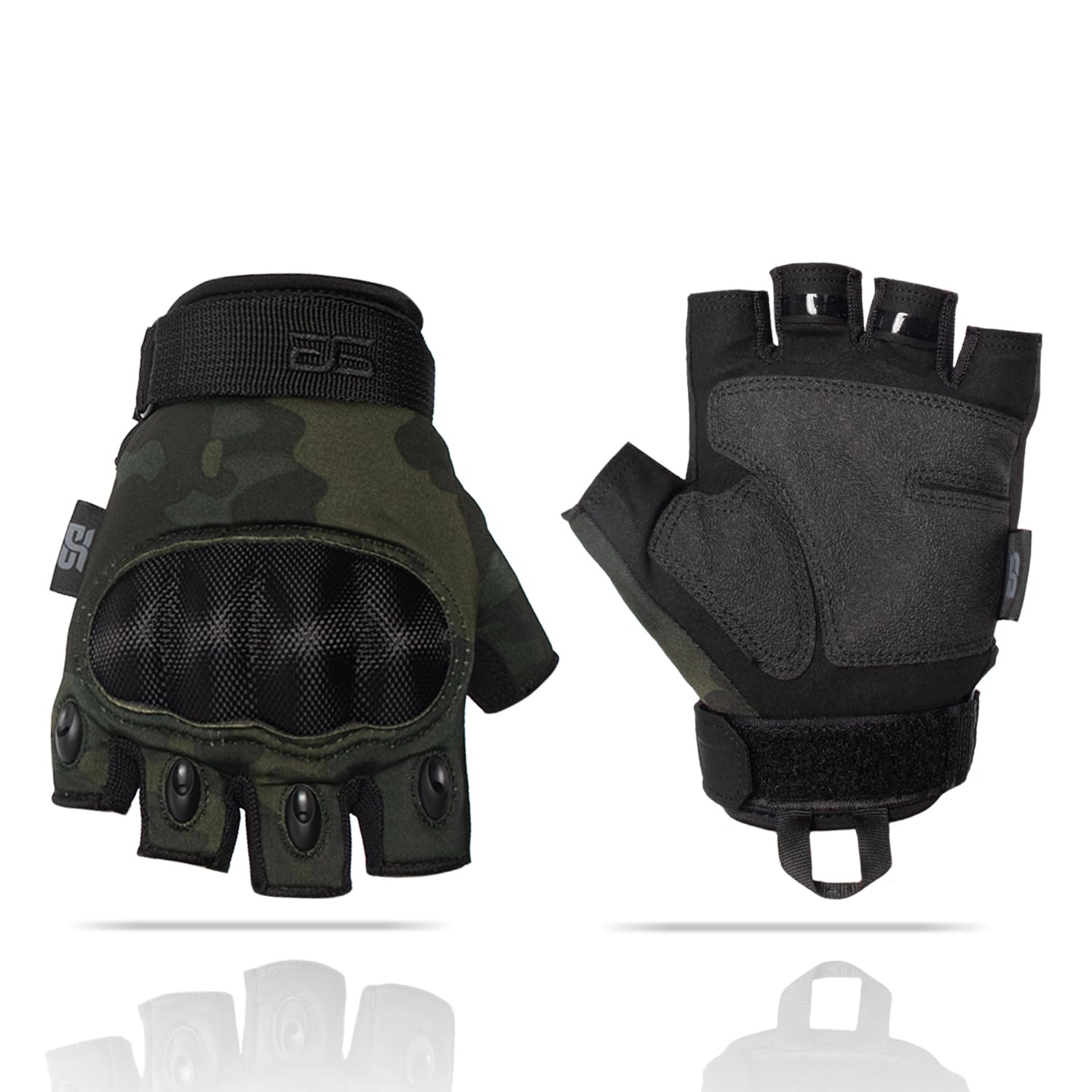 Glove Station- Fingerless Knuckle Tactical Gloves for Men - Motorcycle Gloves for Tactical Shooting, Airsoft, Hunting, Police Work and Hiking