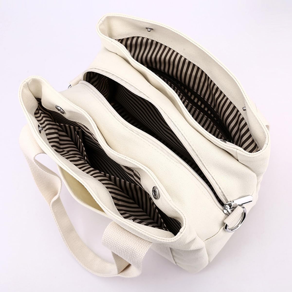 Canvas Tote Bags for Women Shoulder Hobo Bags Handbags Purse Big Satchel Purses Multi-pockets Casual Work Bags 2023 - Image 6