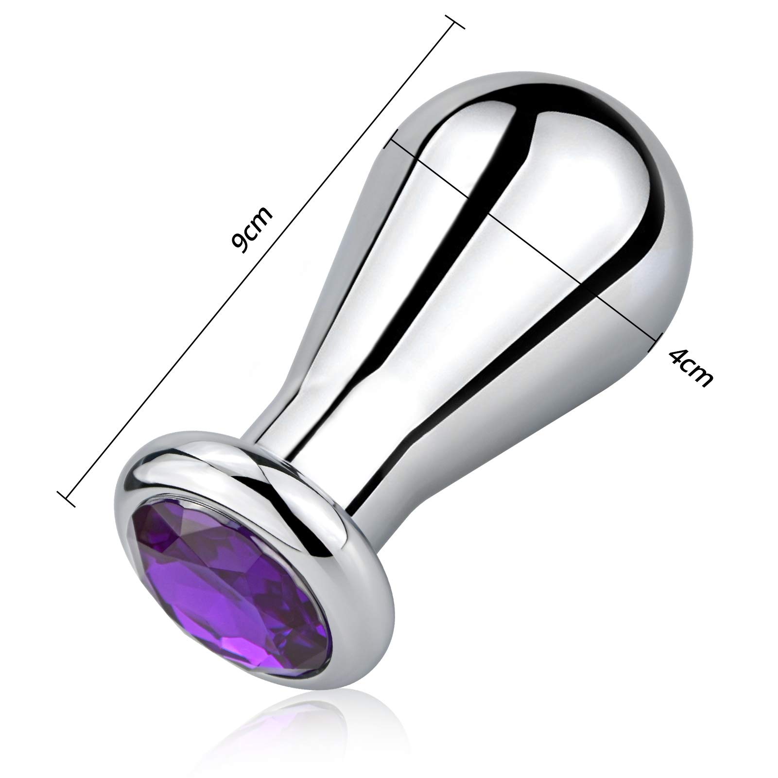 SXOVO Plug Anal Metal Plug Anales con Diamante Violeta Dilatador Anal tipo Bulbo Sexo Anal Butt Plug Juguetes Sexuales para Hombre Mujer Pareja (S)