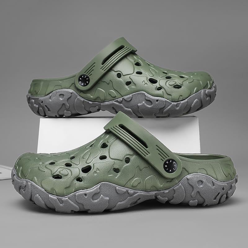 Image of Men's Clogs Garden Shoes Adult Mules Outdoor Sports Sandals Summer Water Beach Shoes Casual Slippers Lightweight Breathable