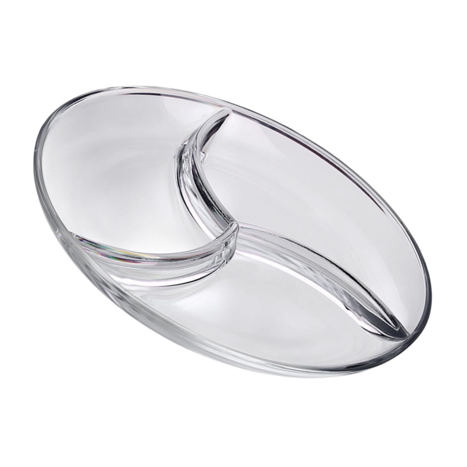 COLLBATH 1pièce Assiette Divisée à Compartiments Plat Multi-usage Pour Déjeuner Dîner Et Service De Fruits Vaisselle Transparent Pour Cuisine Et Restaurant