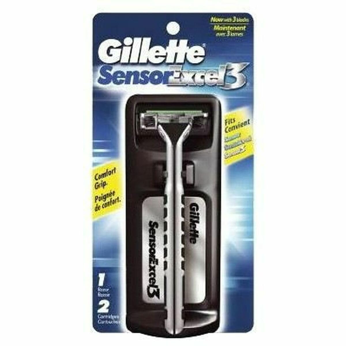 Gillette Sensor Excel Men's Razor + 3 Refills, Self