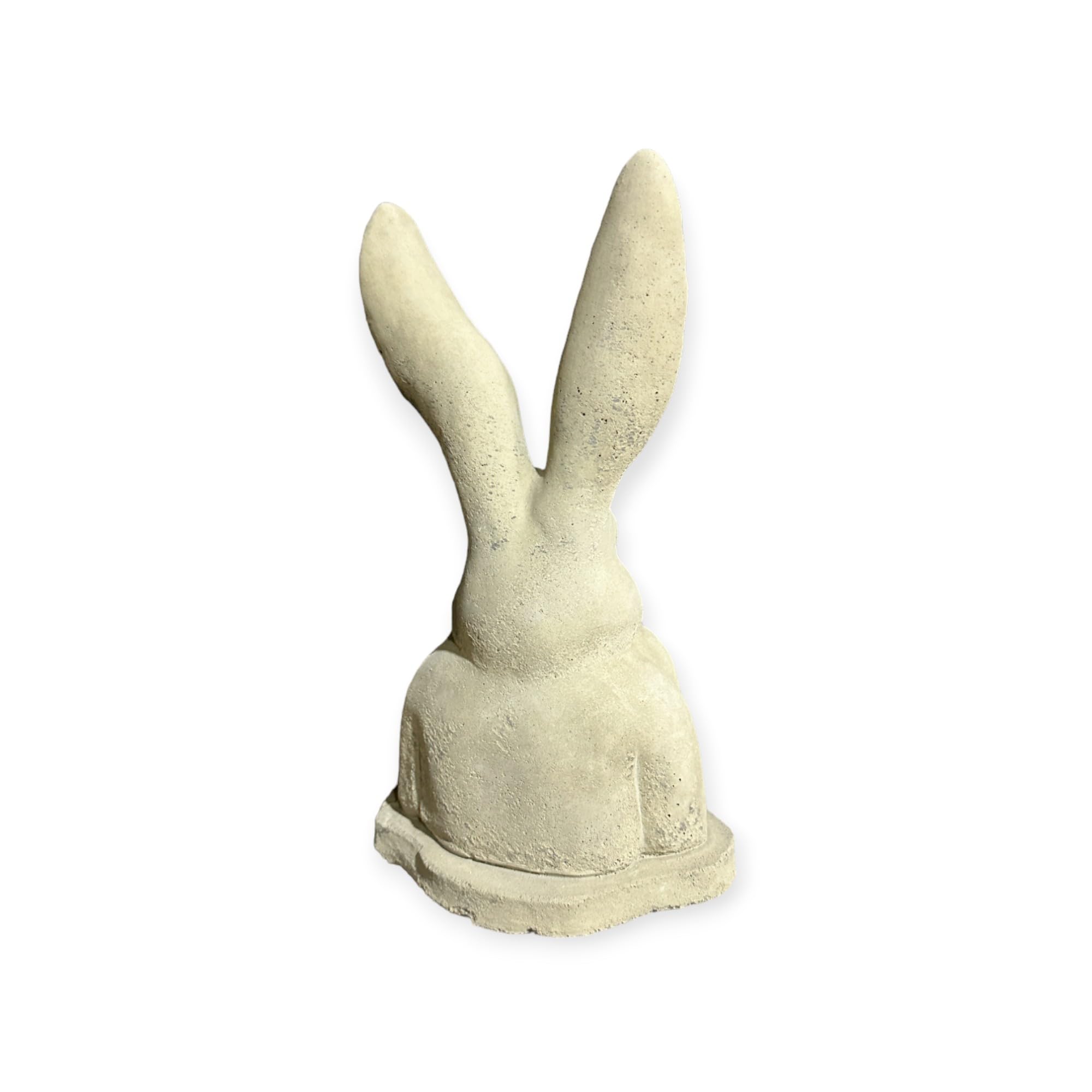 OriginalPaul Skulp & Betondesign Moderner aufgestützter Hase - Steinfigur mit stehenden Ohren (H/B/T: 31/17/13 cm, 3,5 kg) Steinguss für Haus und Garten