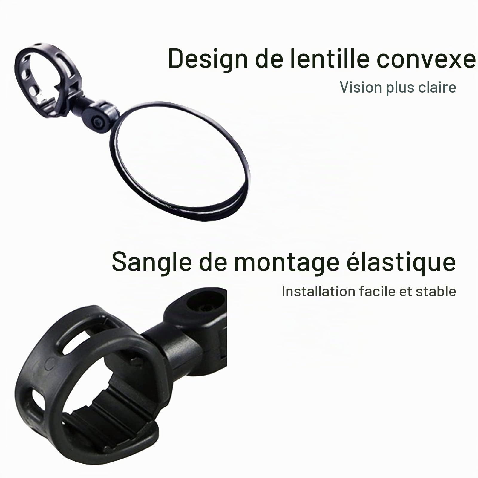 Rétroviseur Pivotant à 360° pour Fauteuil Roulant, Grand Angle, Convient à La Conduite en Toute Sécurité d'un Fauteuil électrique