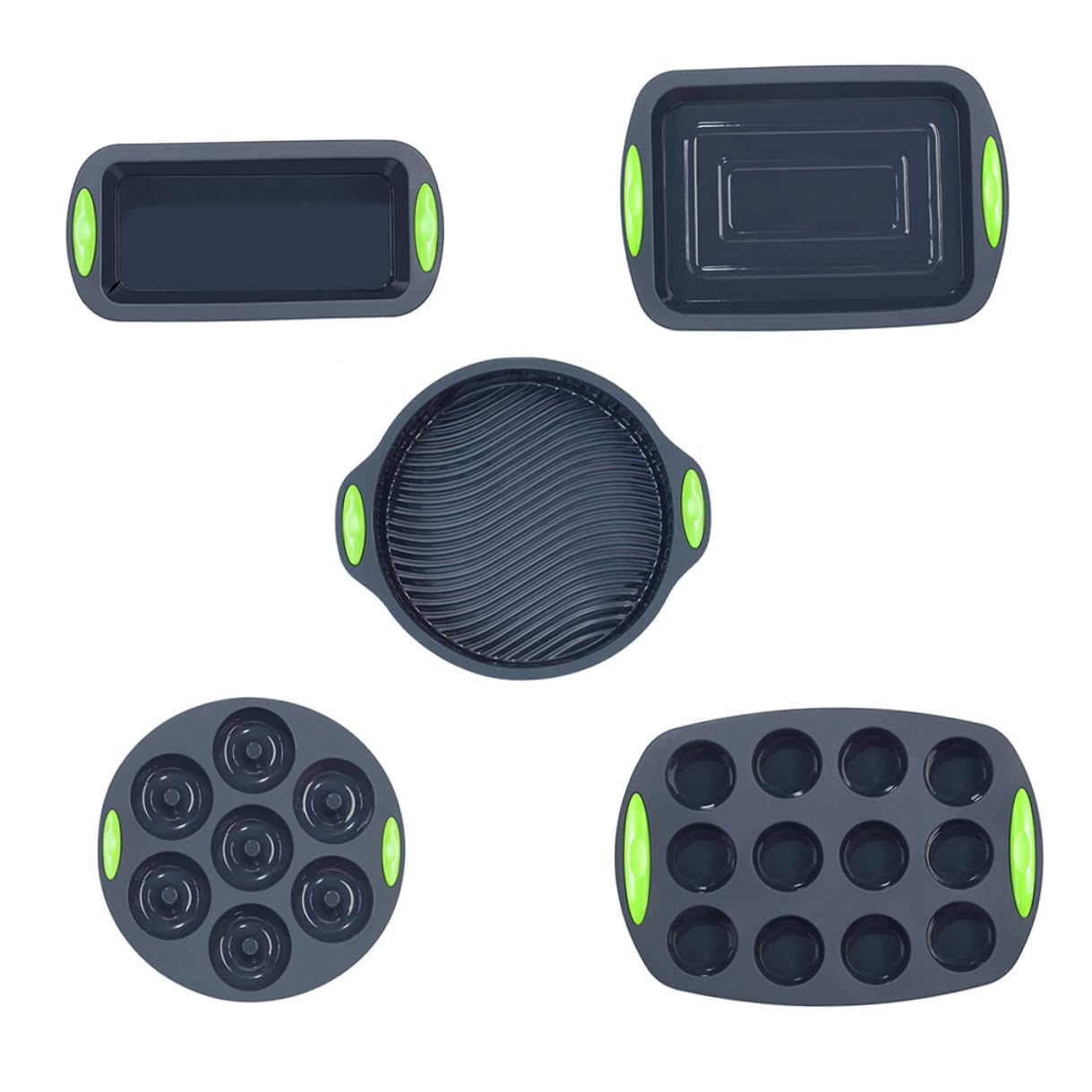 Moldes de Silicona Flexibles Set de 5 para Hornear Pasteles y Perfectos Fáciles de Limpiar en Cocina para Aficionados la Repostería Familiar