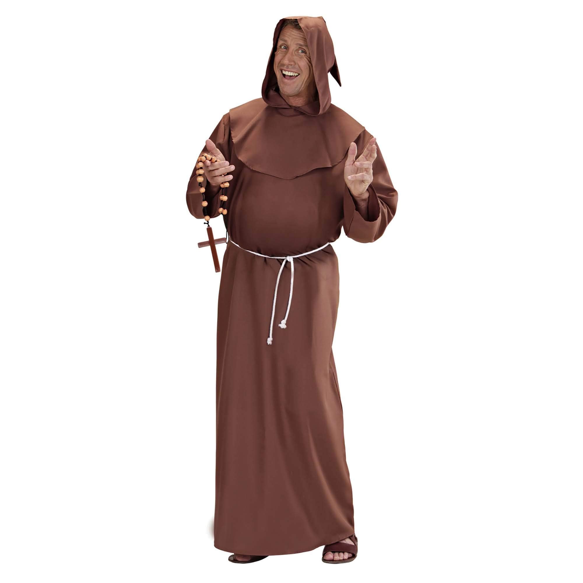 Mens Deluxe Monk Costume Small UK 38/40" for Friar Jedi Fancy Dress, Multicolor