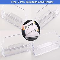 Vista 6 de Argvey Soporte acrílico para folletos de 8.5 x 11 pulgadas, paquete de 2 soportes transparentes para folletos con divisor extraíble para folleto