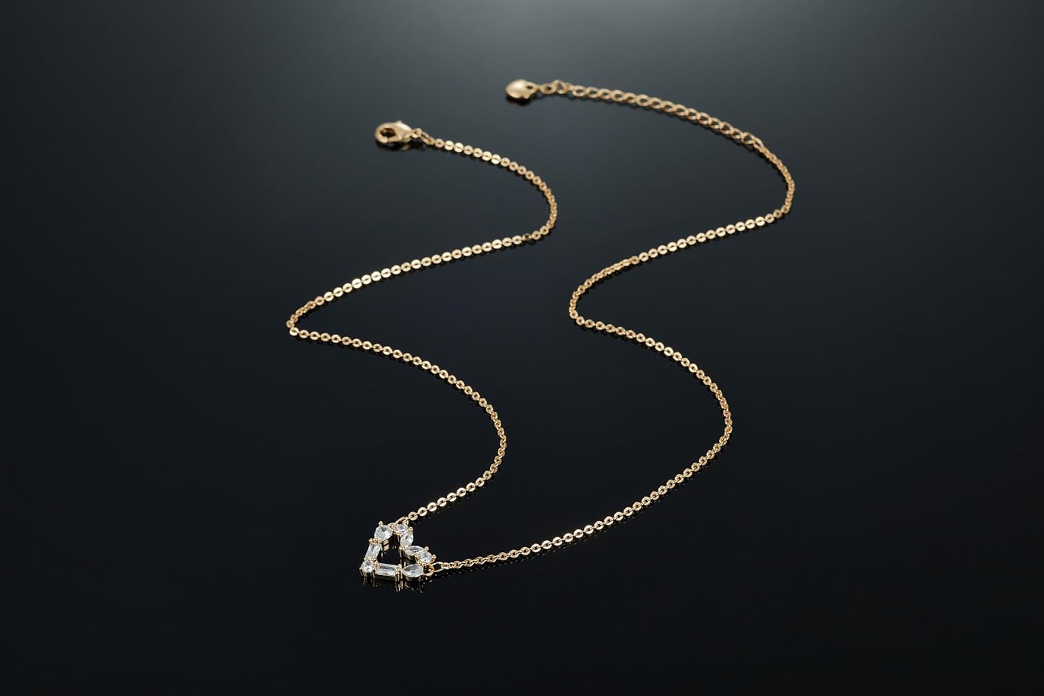 18K Gold Plated Necklace for Women,Adjustable Minimalist Pendant with Cubic Zirconia,Valentines Gift for Her,Wife,Girlfriend - Image 5