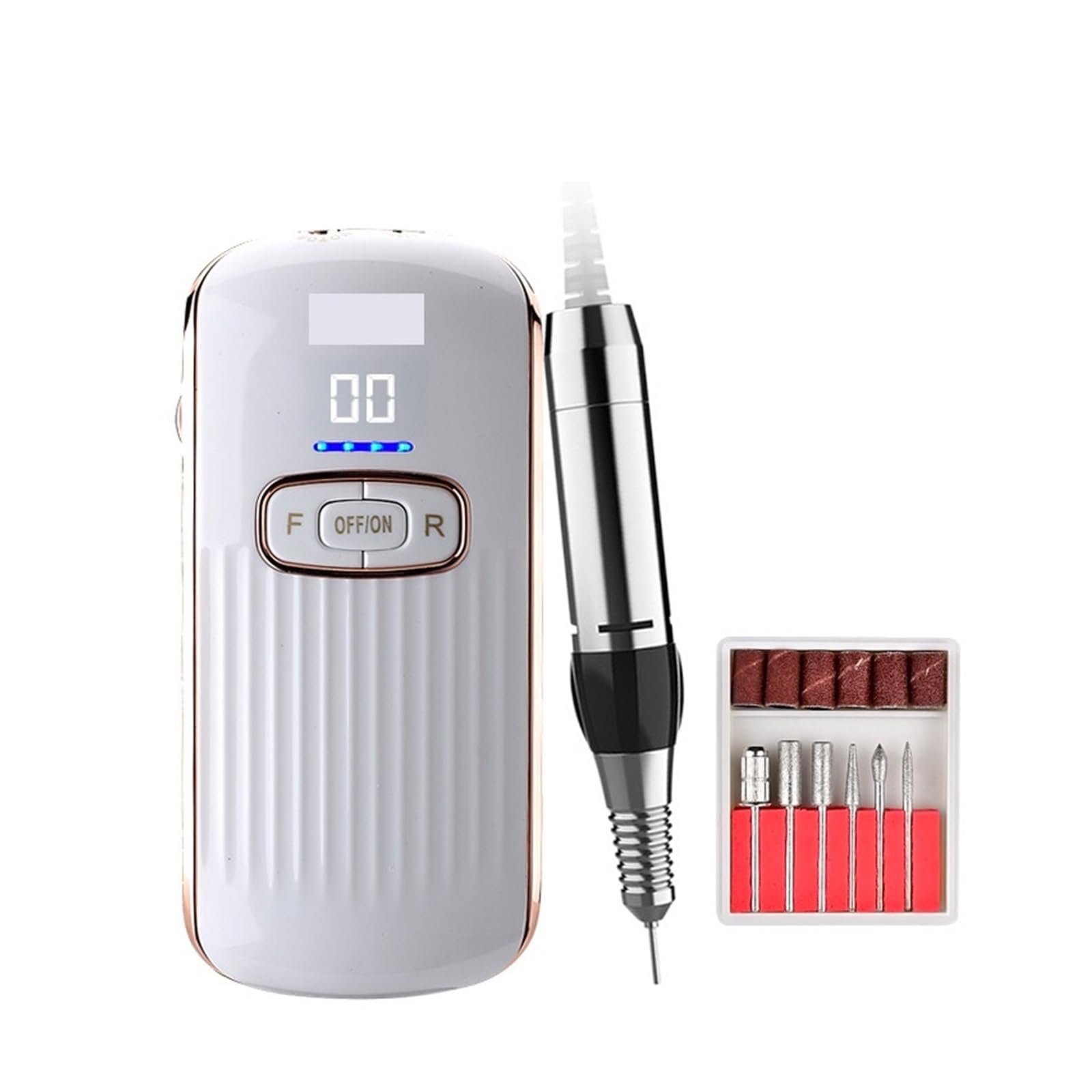 Frezarka do paznokci, 35000RPM elektryczna wiertarka do paznokci o dużej mocy, akumulatorowa przenośna profesjonalna wiertarka do paznokci do użytku domowego w salonie paznokci(Nero)