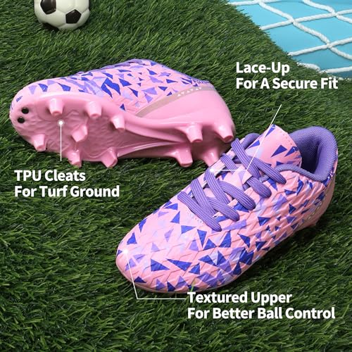 DREAM PAIRS Boys Girls Soccer Cleats Youth Firm Groud Athletic Outdoor Trainning Football Shoes for Little/Big Kid2