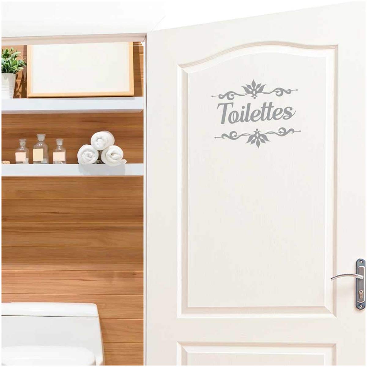 Les Trésors De Lily [R2094 Toilet Door Sticker 20 x 20 cm Grey - Image 2