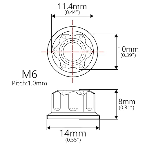 Miniatura 2 de Wanyifa Tuerca de perno de brida de titanio M6 M8 M10 M12 M14 M16 para bicicleta, motocicleta, eje trasero de automóvil, accesorios de modificación