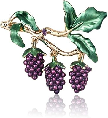 YAZILIND Womens Grape Brooches Cute Fruit Enamel Lapel Pins Brooch Pin Jewelrys for Jewelry