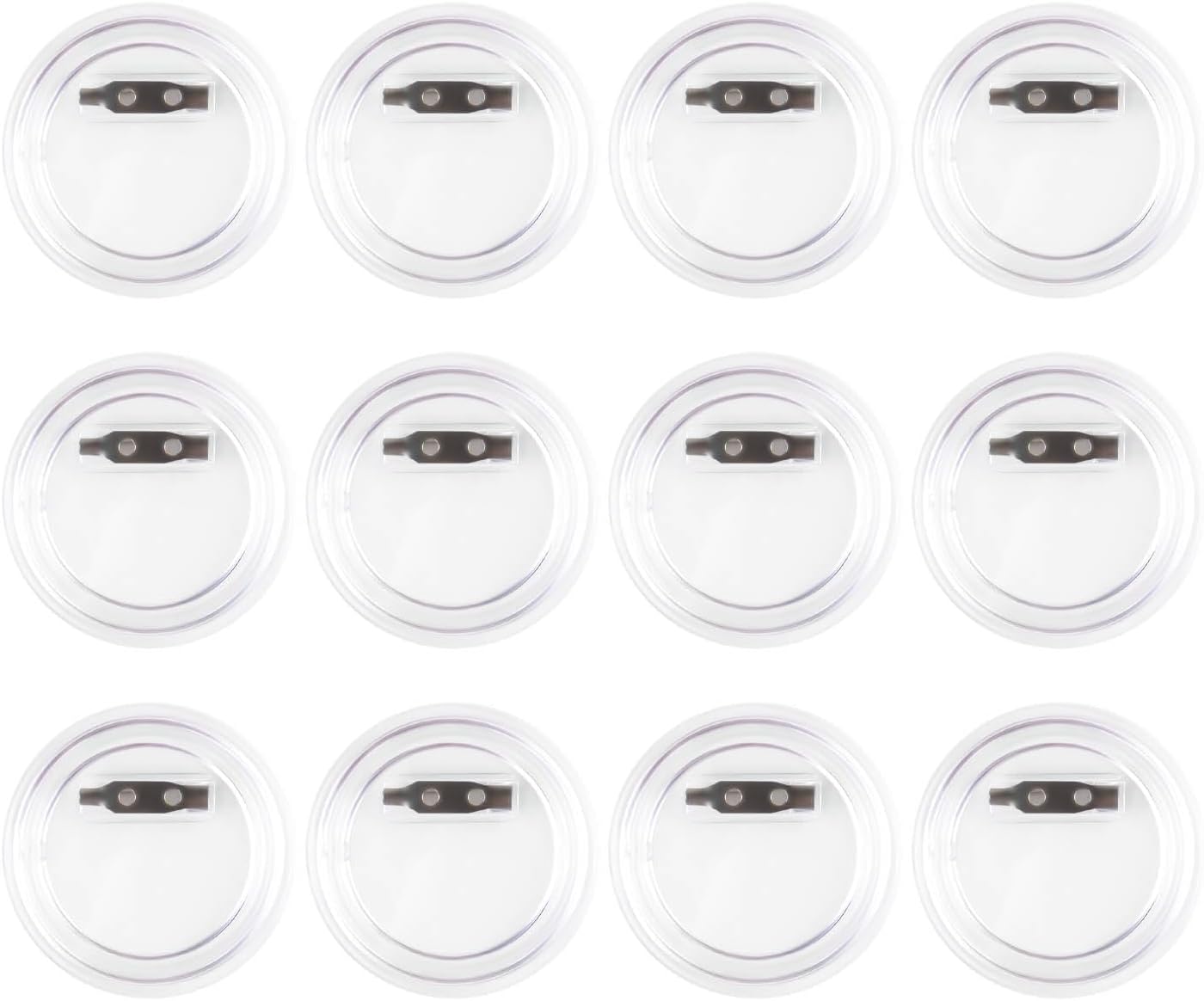 TKYPZY 12 Pack Clear Acrylic Button Pins Badges - DIY Craft Supplies for Custom Photo Buttons, Make Your Own Badges Kit