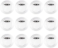 TKYPZY 12 Pack Clear Acrylic Button Pins Badges - DIY Craft Supplies for Custom Photo Buttons, Make Your Own Badges Kit