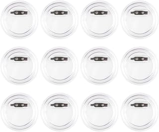 TKYPZY 12 Pack Clear Acrylic Button Pins Badges - DIY Craft Supplies for Custom Photo Buttons, Make Your Own Badges Kit