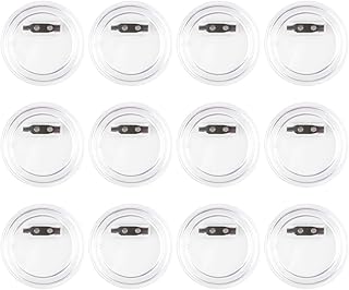 12 Pack Acrylic Button Pins Badge Clear Buttons Pins for Crafts DIY Button Pin Craft Supplies Button Maker Make Your Own Badges Blank Picture Button Round Photo Button Custom Button Pins Kit