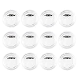 12 Pack Acrylic Button Pins Badge Clear Buttons Pins for Crafts DIY Button Pin Craft Supplies Button Maker Make Your Own Badges Blank Picture Button Round Photo Button Custom Button Pins Kit