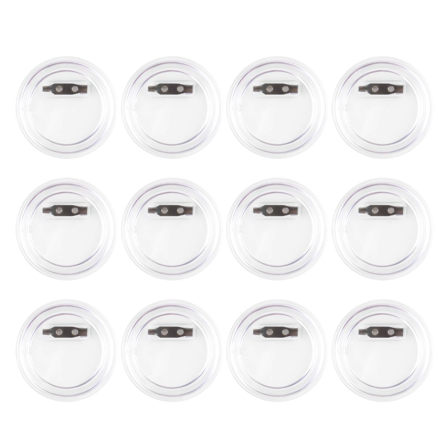 12 Pack Acrylic Button Pins Badge Clear Buttons Pins for Crafts DIY Button Pin Craft Supplies Button Maker Make Your Own Badges Blank Picture Button Round Photo Button Custom Button Pins Kit
