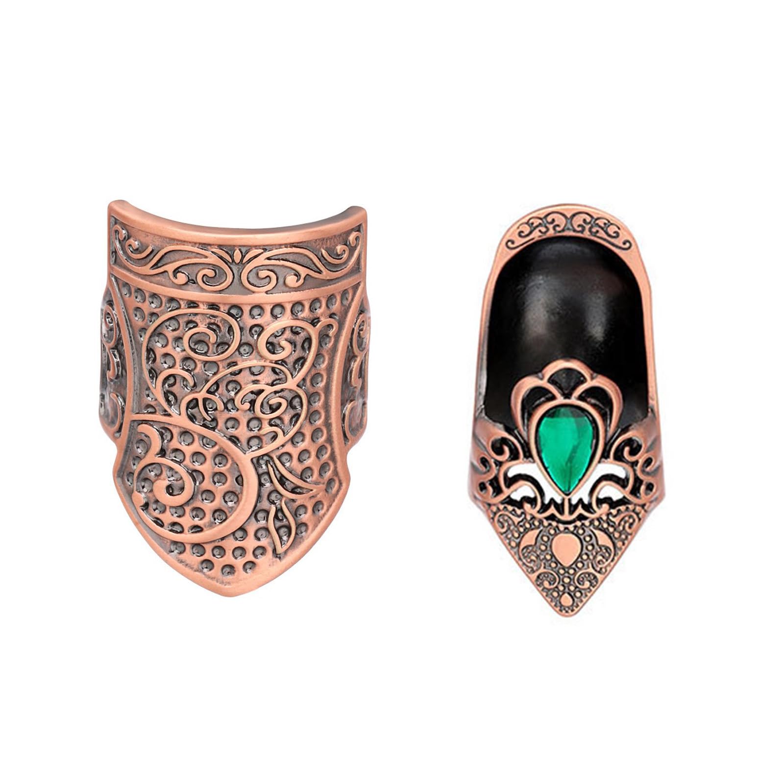COOLHOOD 2PcsMetal Thimble Ergonomic Finger Protector for Tailoring Quilting Crafting Embroidery Needle Art Sewing Thimble