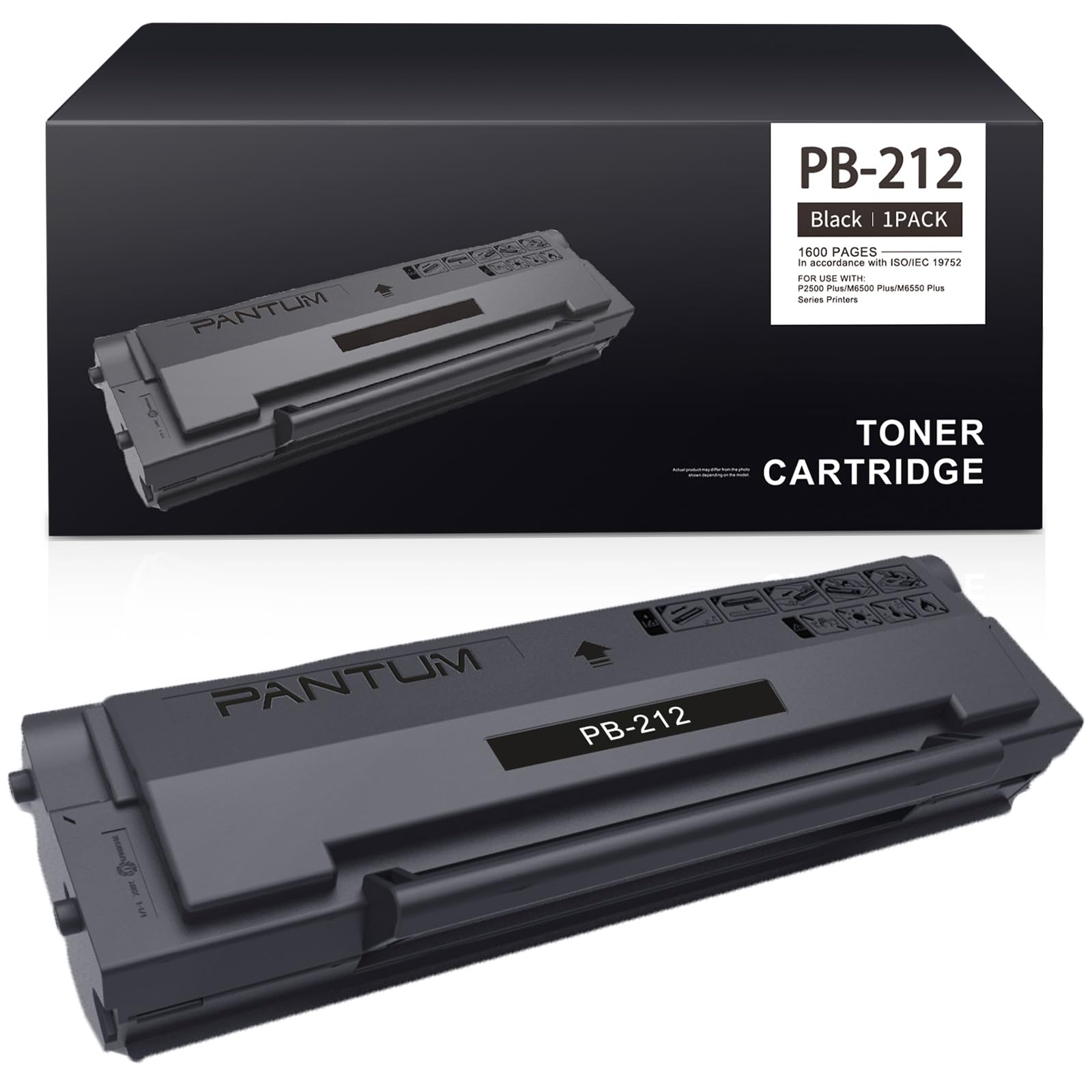 PB-212 Toner Cartridge Black for P2502W Plus M6502NW Plus Printer(1600pages)