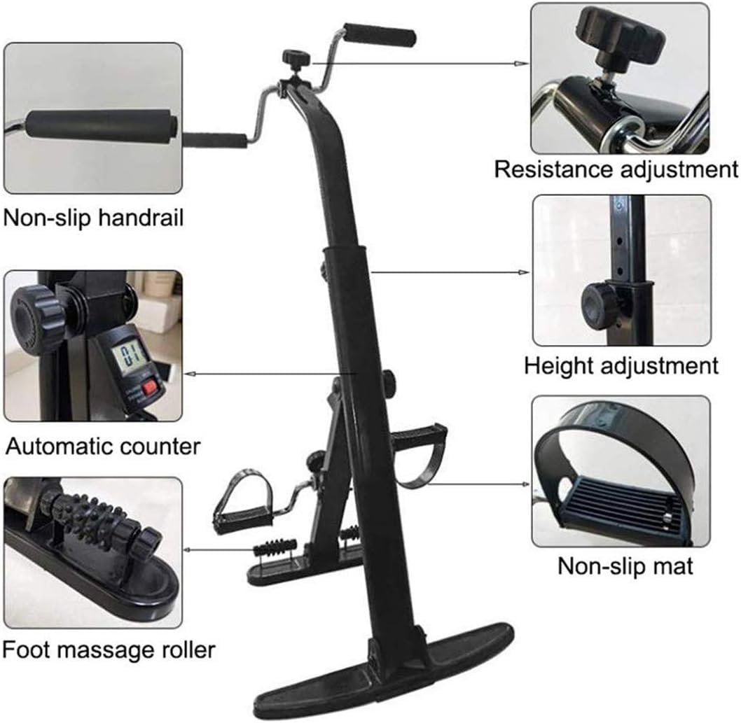 Pedale per Esercizi Elettrico da scrivania, Mini Cyclette Portatile elettrica, Stepper, pedaliera, Resistenza Regolabile, Macchina per Esercizi Fitness al Chiuso, Anziani
