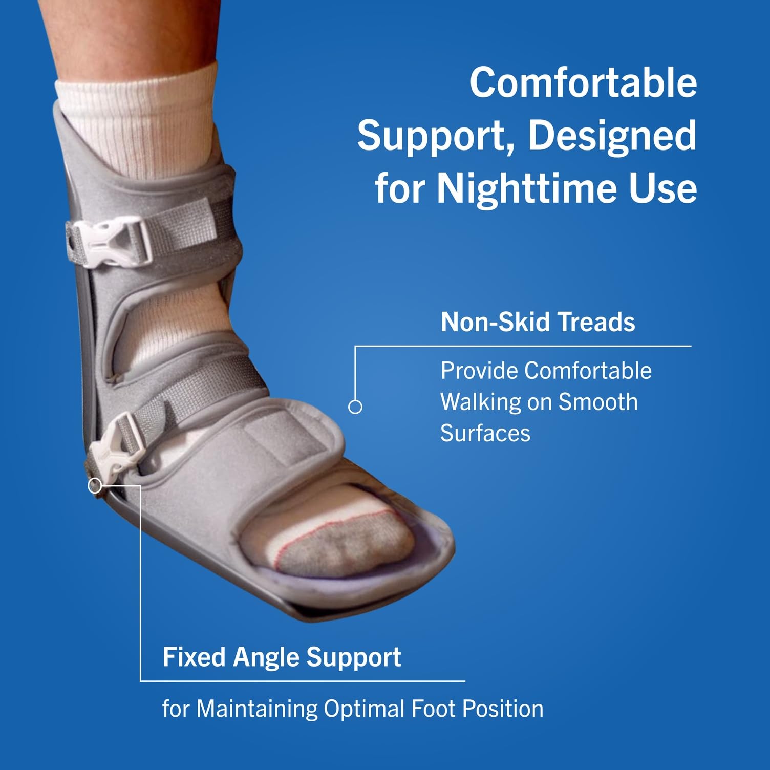 Nice Stretch 90 Patented Plantar Fasciitis Night Splint with Cold Therapy and Non-Skid Sole, Small/Medium