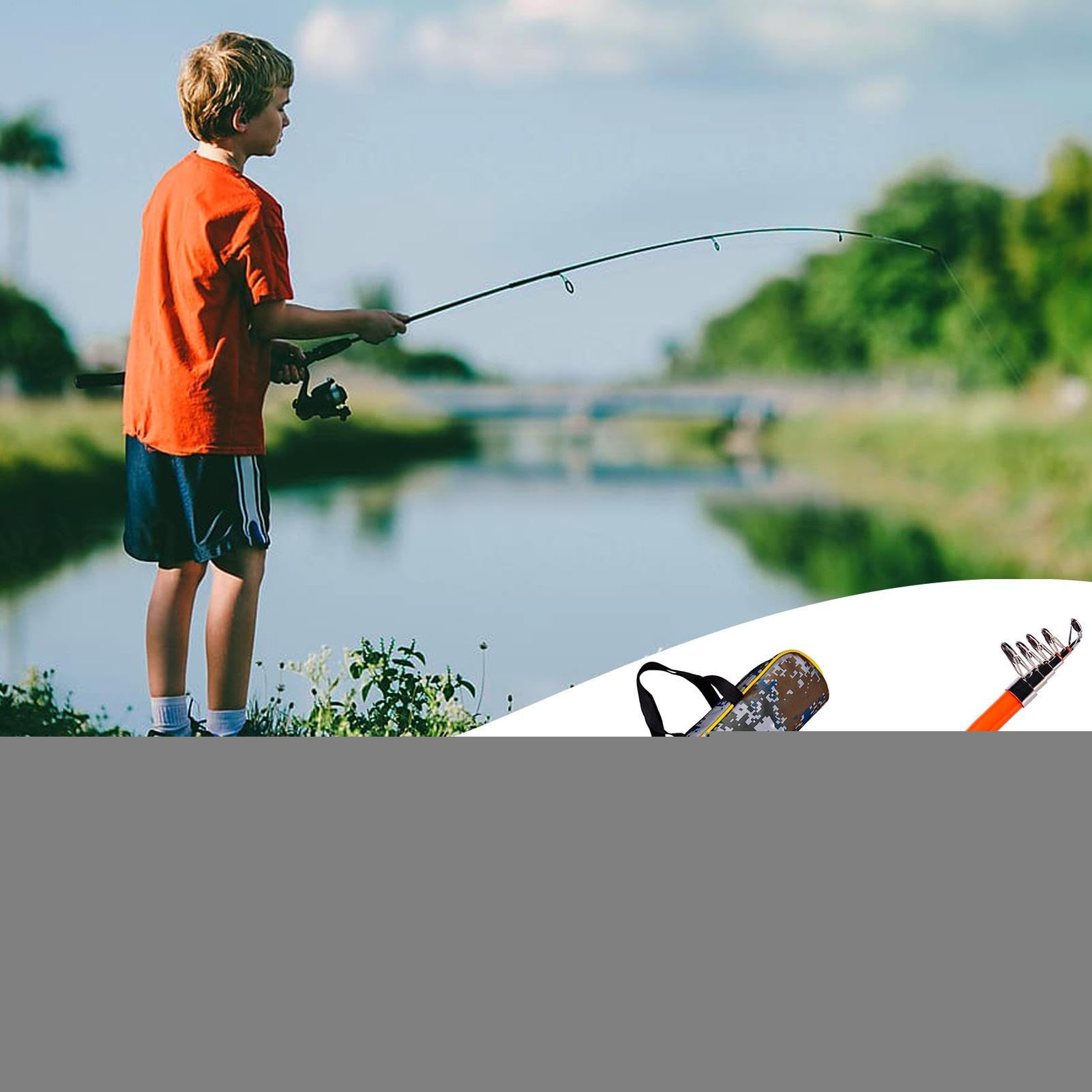 Wędka dla dzieci, wygodny przenośny teleskopowy zestaw wędkarski, oddychające akcesoria wędkarskie, odporny na zużycie sprzęt rybny na urodziny, młodzież, nastolatki