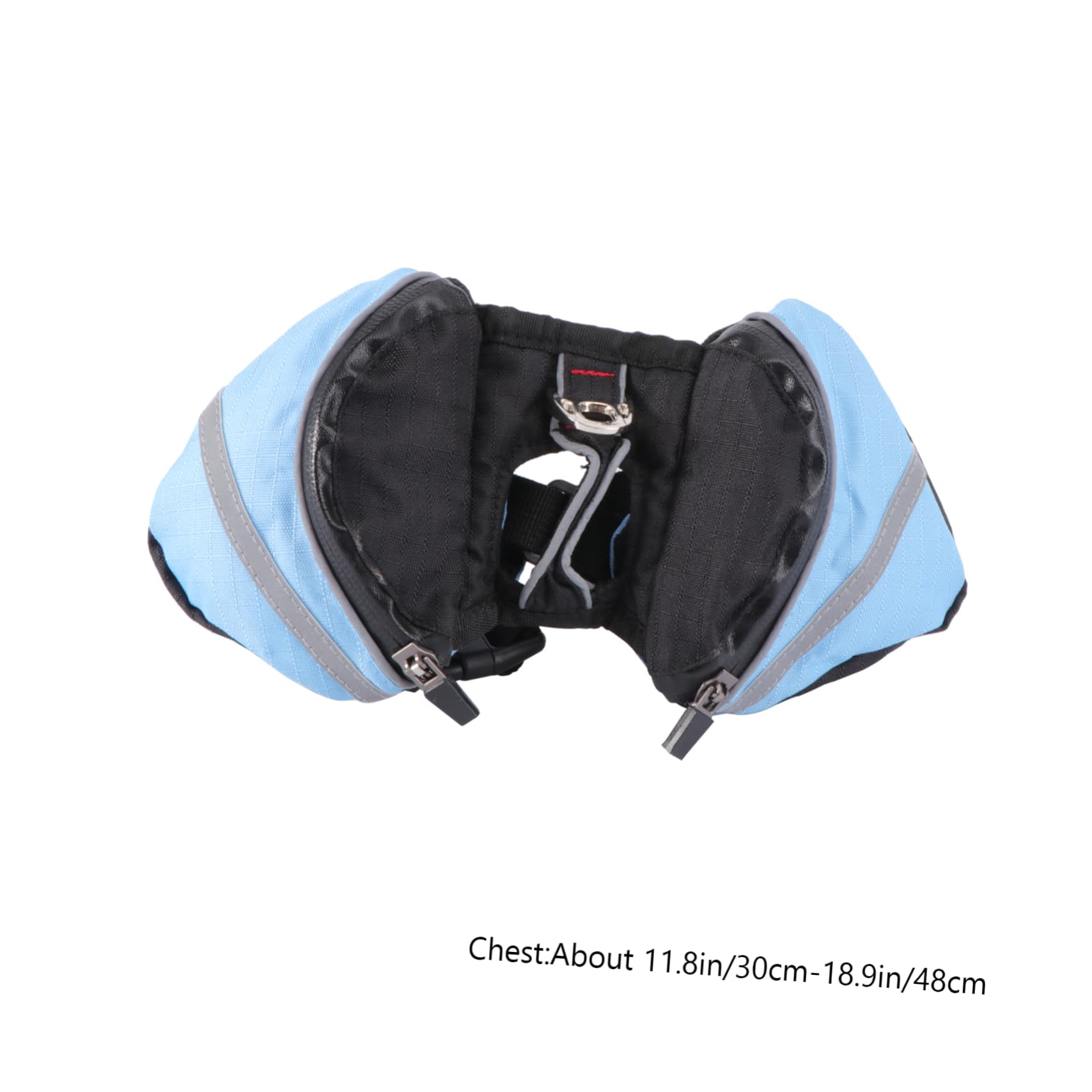 GRIRIW Pet Dog Backpack for Outdoor Travel Dog Saddlebag with Fluorescent Safety Band Breathable and Durable Hound Pack for Hiking and Camping Blue