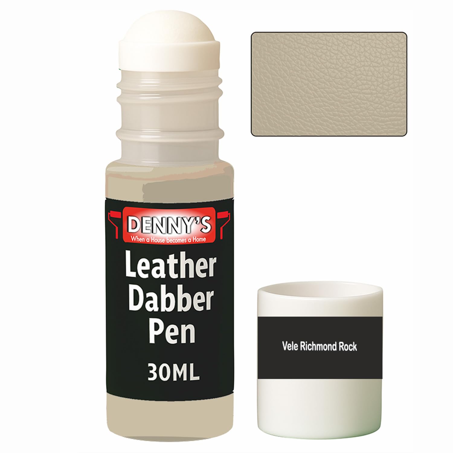 SCOOBYS PAINTS BACK IN THE MIX Leather Colour Restorer Recolouring Balm Repair Treatment for Faded & Worn Absorbent Leather Shoes, Boots, Jackets (77 Vele Richmond Rock, Dabber Pen 30ml) — image 1