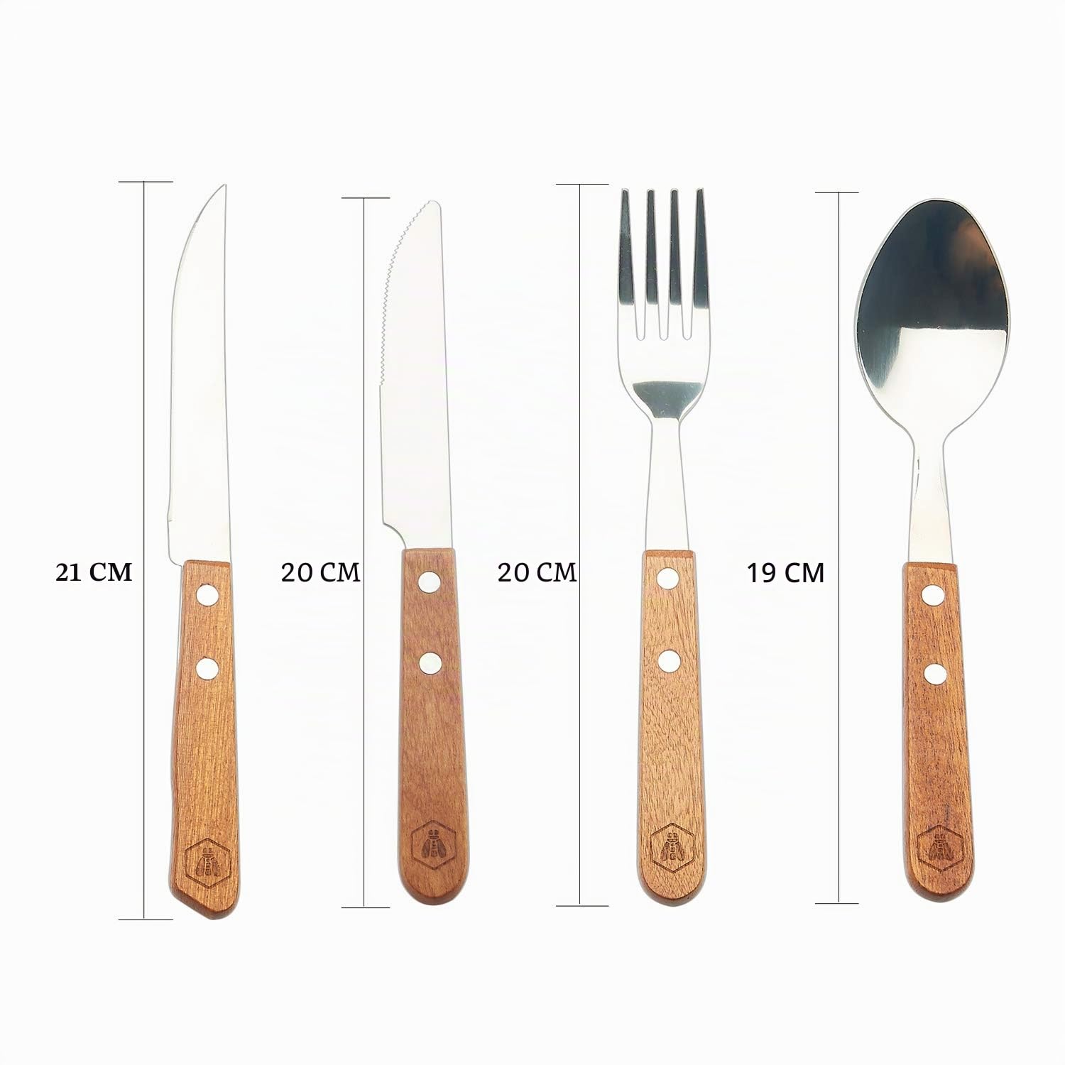 LAGUIOLE - Set Complet pour Pique-Nique - 18 pièces - Couteaux - Fourchettes - Tire-Bouchon - Manches en Bois de Pin