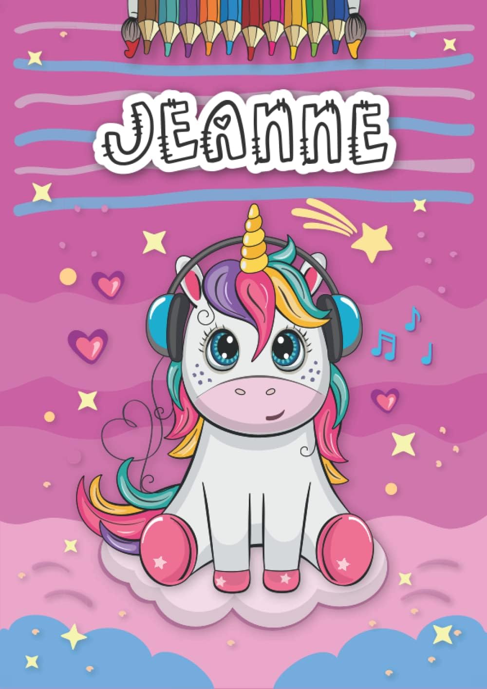 Independently published Jeanne: Personalized Coloring Book for Jeanne | Theme: Unicorn | Birthday gift for girl, daughter ... | Ages: 4-8 | 25 unicorn designs with name Jeanne, Large size A4 (ca. 8.5 x 11 inches)