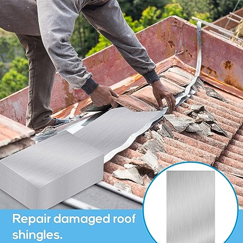 Image of Therwen 120 Pcs Aluminum Flashing Roof Sheet 5 x 7 Inch, Silver