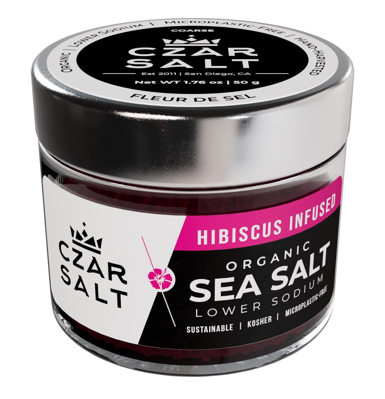 Czar Salt HibiscusInfused Sea Salt (Fleur de Sel, 1.76oz) Grocery & Gourmet Food