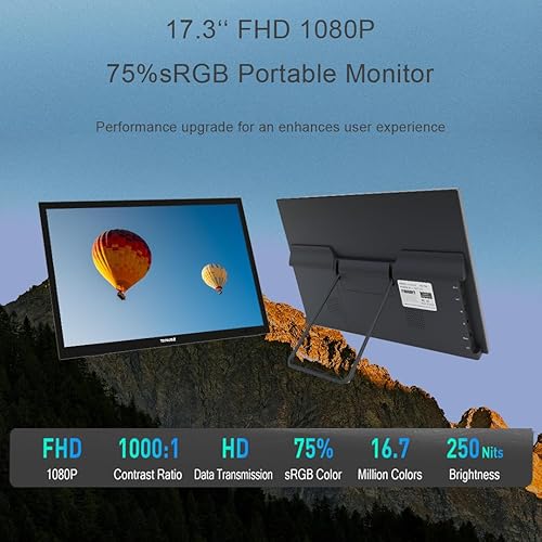 Miniatura 6 de Monitor portátil de 15.6 pulgadas, 1080P HD USB-C HDMI, segundo monitor externo para laptop, PC, teléfono Mac, PS, Xbox, Swich, pantalla IPS