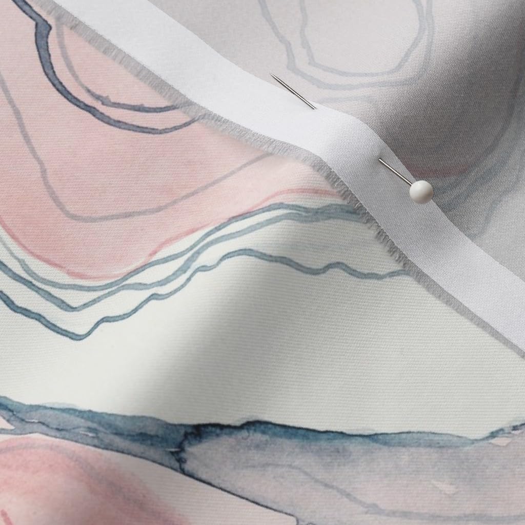 Spoonflower Fabric - Modern Blush Pink Marbling and Gray Geology Abstract Watercolor Printed on Organic Cotton Sateen Fabric by The Yard - Sewing Quilting Apparel Home Decor
