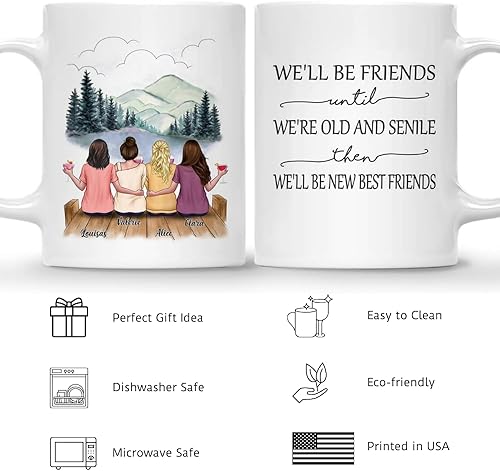 Miniatura 107 de Gossby Taza de café personalizada para mejor amiga, regalo personalizado para mejor amiga con diseño, nombre, Navidad, cumpleaños, regalo de amistad