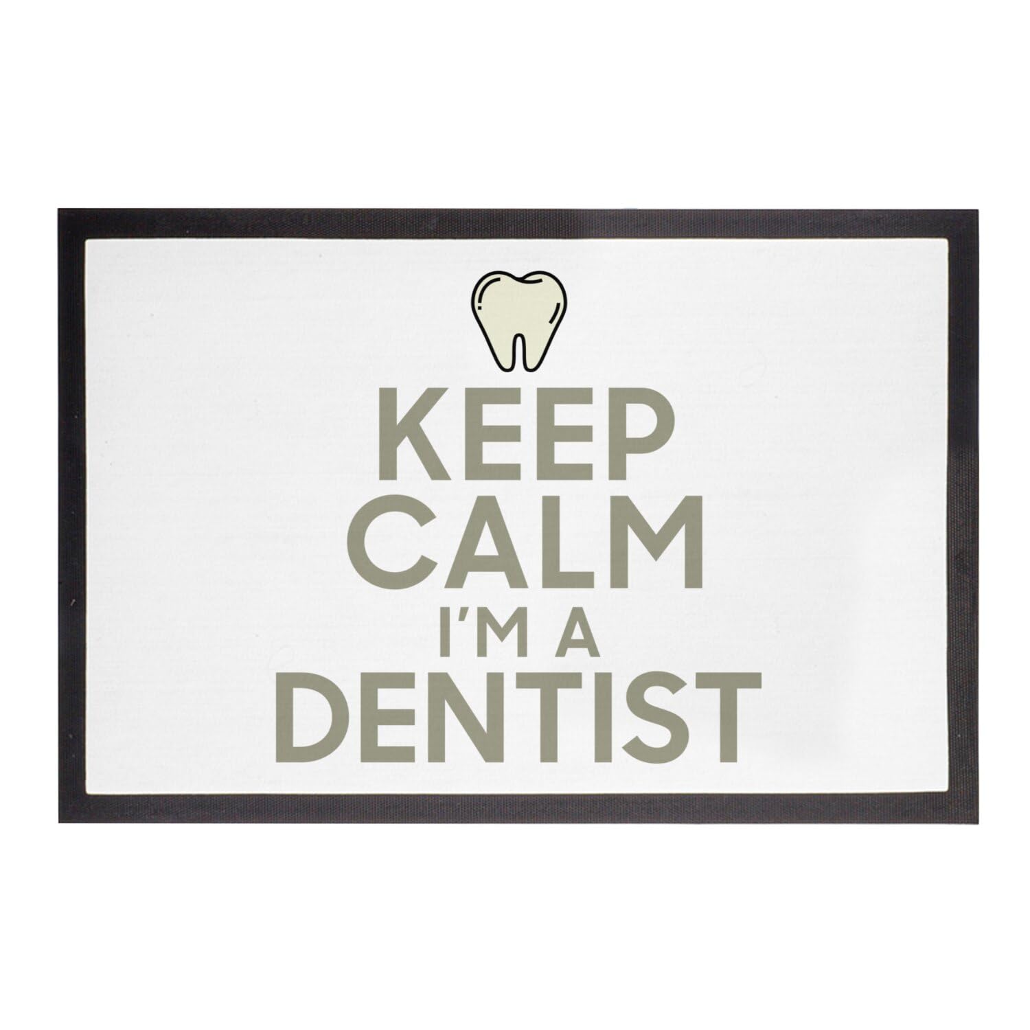 Paillasson Blanc Dentiste Tapis Entrée Anti Saleté Humour 75x50cm