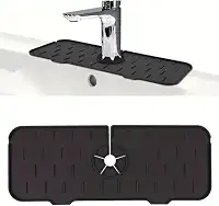 Tapete de Silicone para Pia com Drenagem – Protetor de Respingo, Organizador de Torneira, Suporte para Esponja e Sabão – Antiderrapante e Fácil de Limpar