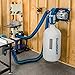 Dust Right Wall Mount Dust Collector – 1250 CFM Powerful Air Filtration System w/Remote & Y-Adapter – Space Saving Portable Woodworking Tool for Wood Shops, Homes, or More